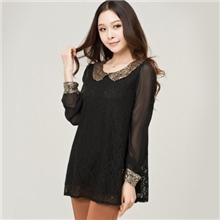 新品雪纺上衣雪纺上衣女款大码女装胖MM2013秋装新品长袖雪纺上衣