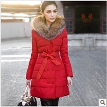 2013冬装新款韩版时尚奢华超大毛领中长款棉服外套女款