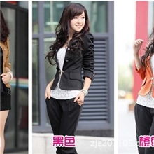 2013新款泡泡袖长袖修身小西装短外套