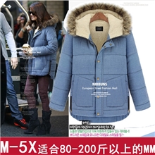 欧美大牌冬装加大码棉袄外套中长款加厚女棉衣连帽毛领棉服