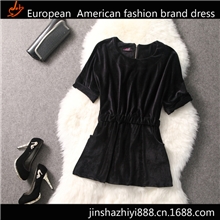 2013秋冬装新款高档绒欧美连衣裙时尚欧美连衣裙批发欧美连衣裙