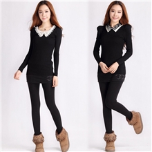 女式打底毛衣秋装新品娃娃领韩国长款翻领修身白搭长袖针织衫批发