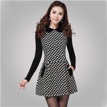 2013秋装新款女装韩版修身长袖针织打底毛呢秋冬连衣裙批发