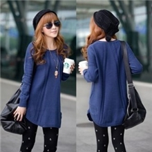 新品女装韩版长袖宽松针织衫大码中长款毛衣打底外套厂家直销