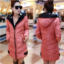 101532013女装亮面拉链中长款超轻连帽羽绒服羽绒棉服
