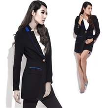 原创设计2013新款通勒中长款小西装一粒扣小西装女外套批发