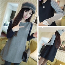 2013新款秋装韩版女装小香风韩国风麻花袖拼接气质毛呢外套批发