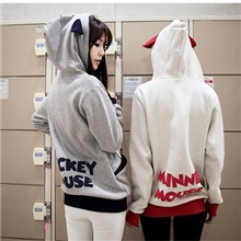 2012加肥加大码卫衣带帽卡通米奇帽衫情侣装9201