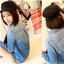 9068春装新品欧美怀旧复古水洗渐变女款长袖牛仔衬衫