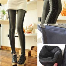 厂家直供~韩国侧缝拼接蕾丝暖倍儿加绒加厚保暖打底裤大码女裤