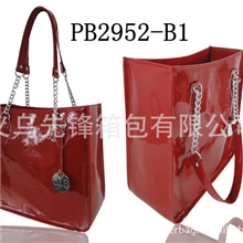 新款红色镜面革公文包、女士包、商务包