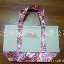 供应、加工涤纶韩版女士米色碎花（手挽和底）化妆用品的礼品袋