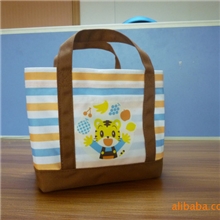 加工,定制涤纶混色条纹儿童卡通中硬度手提礼品袋、欢迎询价