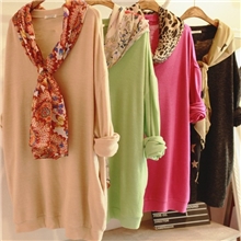 2013秋冬新款长款宽松羊毛长袖丝巾围巾搭配针织衫毛衣女上衣