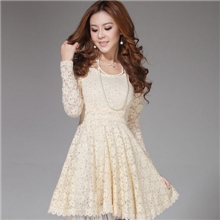 2013新款韩版女装修身长袖打底蕾丝连衣裙