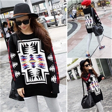 2013秋冬装新款套头厚料十字架宽松大码毛衣针织衫打底衫女潮