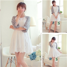 2013秋装新款日系甜美小清新镂空刺绣棉裙宽松显瘦连衣裙L001