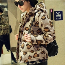 冬装新款韩版女装棉服加厚棉衣修身豹纹小棉袄1216