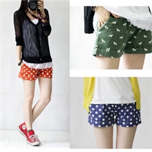 降韩版孕妇装夏装休闲款清新孕妇短裤彩色托腹裤圆点/小鹿孕妇裤
