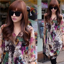 降2013韩国孕妇装夏装时尚新款涂鸦印花雪纺孕妇裙孕妇连衣裙1702