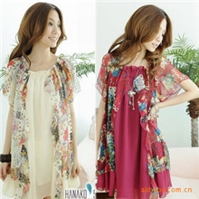 2013夏装新款日韩孕妇装大码胖MM波西米亚雪纺裙碎花宽松式连衣裙