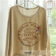 秋季新款女装1133批发日韩刺绣字母外贸品牌圆领长袖女式大码T恤