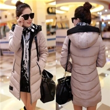 2013冬新款女装亮面拉链中长款加厚超轻连帽棉服8602#