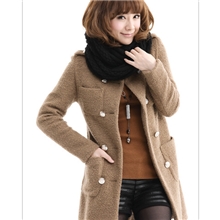 2012女装外套女秋冬中长款羊毛呢子毛呢大衣外套900