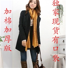 供应双排扣瑞丽风格板呢大衣风衣大衣附实图522加棉加厚版