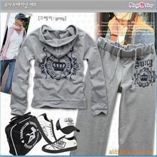 批发皇冠2件套连帽运动套装休闲运动套装女套装货号0013