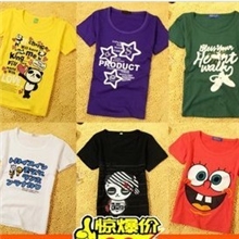 厂家直销休闲短袖套头圆领个性印花半袖夏装短袖T恤