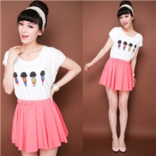 2013爆款连衣裙中裙OL连衣裙百褶连衣裙有图案原厂直销