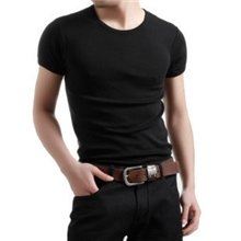 1件代发男T恤纯棉弹力短袖T恤全棉男士纯色圆领打底短袖t恤批发