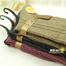 MC0070加长翻边！秋冬过膝厚高筒袜子森女学院风棉长筒袜