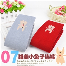 全网首发日系高端原单超萌可爱小兔子棉毛混纺打底连裤袜子女