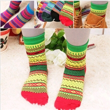 最炫民族风粗线复古袜子批发情侣袜外贸袜子男袜女袜中性