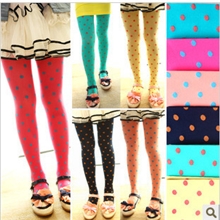 2013新款天鹅绒圆点提花儿童连裤袜打底裤袜波点舞蹈袜子