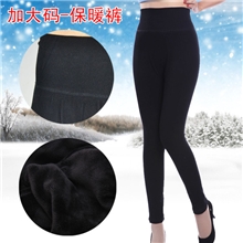 批发加肥加大码打底裤两层加厚加绒秋冬九分保暖裤女外穿靴裤胖MM