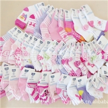 外贸尾单随机拍多款多色可爱舒适全棉1-3女宝宝袜