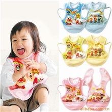 （面包超人围兜）nissen面包超人防水围兜饭衣口水巾反穿衣