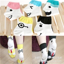 韩国袜子小狗表情袜卡通袜糖果色女袜