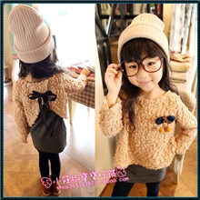 童装秋装女2013新儿童女童假两件加厚连衣裙