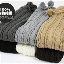 秋冬款腿套加长毛线针织麻花靴套长筒袜过膝加厚保暖袜套厂家批发