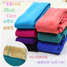 秋冬季新款不起球儿童九分踩脚裤保暖裤一体裤女童打底裤袜宝宝