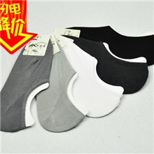 促销外贸竹纤维隐形男船袜点胶防滑袜诸暨袜子浅口薄棉
