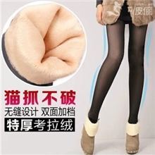 秋冬特厚加绒保暖不勾丝假透肉无缝瘦腿考拉绒九分打底裤批发