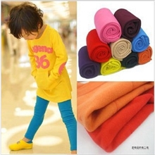 儿童拉毛裤裤子天鹅绒彩色拉绒儿童打底裤秋冬款保暖裤九分裤