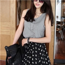 2013韩版代销春夏女装新款雪纺连衣裙拼接碎花背心连衣裙