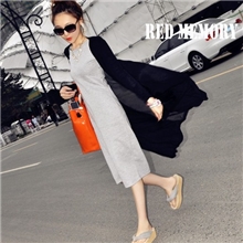 2013超长款雪纺后背风衣防晒衣长袖薄款外套针织衫空调衫开衫