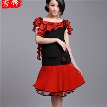 广场舞蹈舞蹈服装服装批发红色舞台装,广州服装厂,来样定货